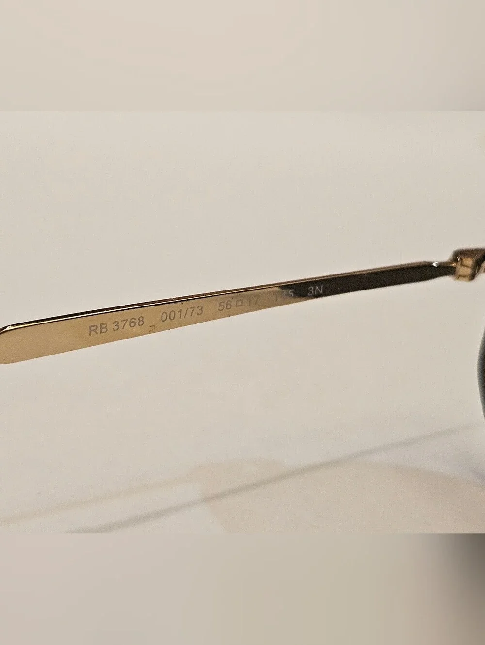 Ray Ban Sunglasses RB3768 001/73  ARISTA Gold / Dark Brown Rimless 56MM